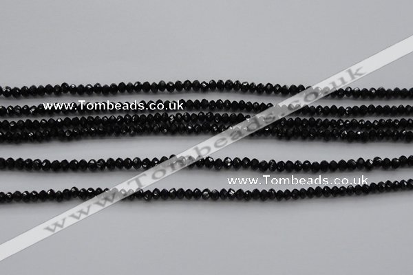 CBS511 15.5 inches 2*3mm faceted rondelle AA grade black spinel beads
