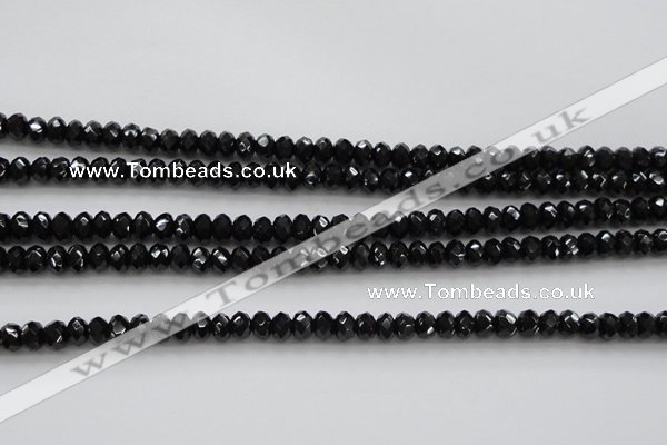 CBS513 15.5 inches 4*5mm faceted rondelle AA grade black spinel beads