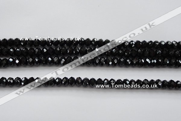 CBS515 15.5 inches 5*7mm faceted rondelle AA grade black spinel beads