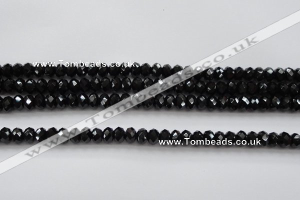 CBS515 15.5 inches 5*7mm faceted rondelle AA grade black spinel beads