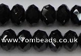 CBS516 15.5 inches 6*8mm faceted rondelle AA grade black spinel beads