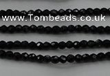 CBS520 15.5 inches 2mm faceted round A grade black spinel beads