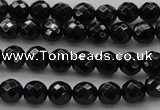 CBS522 15.5 inches 6mm faceted round A grade black spinel beads