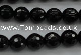 CBS523 15.5 inches 8mm faceted round A grade black spinel beads