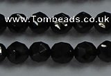 CBS525 15.5 inches 6mm faceted round natural black spinel beads