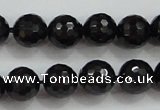 CBS557 15.5 inches 8mm faceted round AA grade black spinel beads