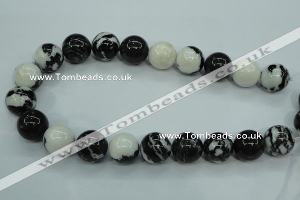 CBW108 15.5 inches 20mm round black & white jasper beads