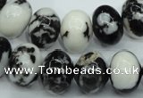 CBW115 15.5 inches 12*16mm rondelle black & white jasper beads