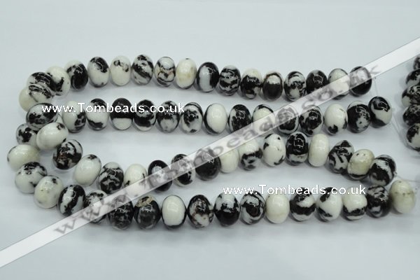 CBW115 15.5 inches 12*16mm rondelle black & white jasper beads