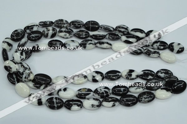 CBW125 15.5 inches 13*18mm oval black & white jasper beads