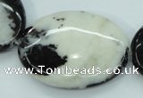 CBW129 15.5 inches 30*40mm oval black & white jasper beads