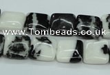 CBW133 15.5 inches 12*12mm square black & white jasper beads