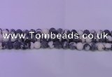 CBW151 15.5 inches 6mm round matte black & white jasper beads