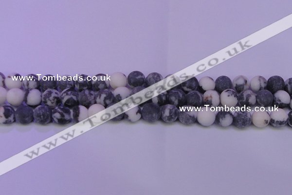 CBW151 15.5 inches 6mm round matte black & white jasper beads