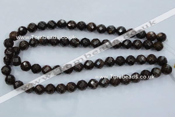 CBZ104 15.5 inches 8mm faceted round bronzite gemstone beads