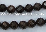 CBZ105 15.5 inches 10mm faceted round bronzite gemstone beads