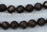 CBZ105 15.5 inches 10mm faceted round bronzite gemstone beads