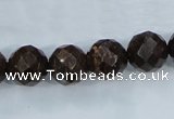 CBZ107 15.5 inches 14mm faceted round bronzite gemstone beads