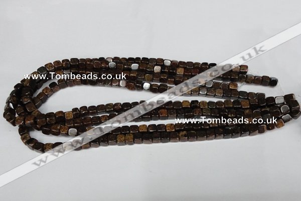 CBZ205 15.5 inches 6*6mm cube bronzite gemstone beads