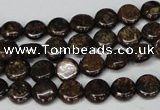 CBZ207 15.5 inches 8mm flat round bronzite gemstone beads