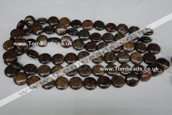 CBZ211 15.5 inches 16mm flat round bronzite gemstone beads