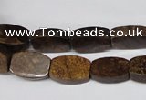 CBZ426 15.5 inches 10*14mm flat drum bronzite gemstone beads