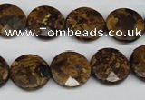 CBZ431 15.5 inches 15mm faceted coin bronzite gemstone beads