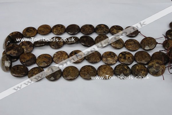 CBZ433 15.5 inches 20mm faceted coin bronzite gemstone beads