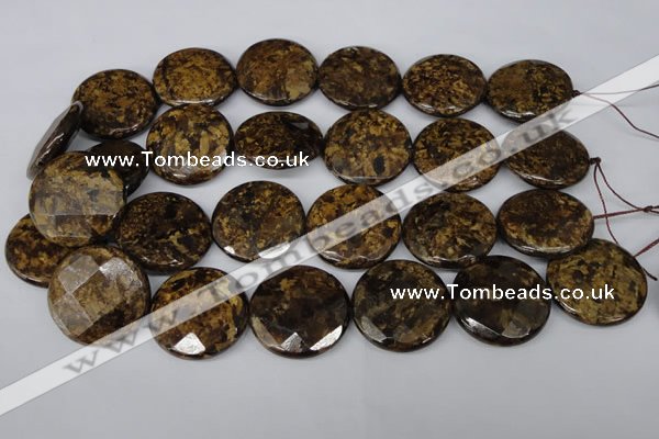 CBZ435 15.5 inches 30mm faceted coin bronzite gemstone beads