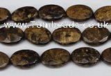 CBZ436 15.5 inches 10*14mm faceted oval bronzite gemstone beads