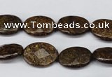 CBZ437 15.5 inches 12*16mm faceted oval bronzite gemstone beads