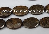 CBZ438 15.5 inches 13*18mm faceted oval bronzite gemstone beads