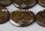 CBZ440 15.5 inches 22*30mm faceted oval bronzite gemstone beads