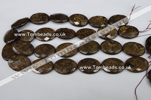 CBZ440 15.5 inches 22*30mm faceted oval bronzite gemstone beads