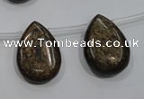 CBZ500 Top-drilled 10*14mm flat teardrop bronzite gemstone beads