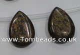 CBZ501 Top-drilled 12*16mm flat teardrop bronzite gemstone beads