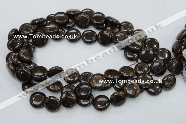 CBZ57 15.5 inches 18mm coin bronzite gemstone beads wholesale