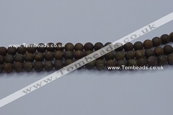 CBZ602 15.5 inches 8mm round matte bronzite beads wholesale