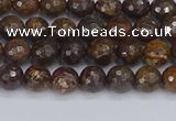 CBZ610 15.5 inches 4mm faceted round bronzite gemstone beads