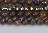 CBZ610 15.5 inches 4mm faceted round bronzite gemstone beads