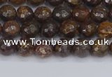 CBZ611 15.5 inches 6mm faceted round bronzite gemstone beads