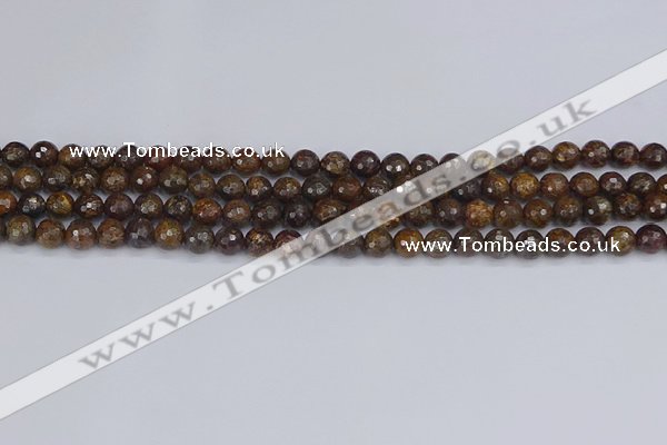 CBZ611 15.5 inches 6mm faceted round bronzite gemstone beads