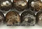 CBZ632 15 inches 10mm faceted round bronzite beads wholesale