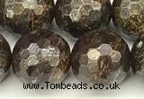 CBZ633 15 inches 12mm faceted round bronzite beads wholesale