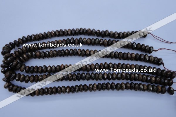 CBZ65 15.5 inches 6*10mm faceted rondelle bronzite gemstone beads