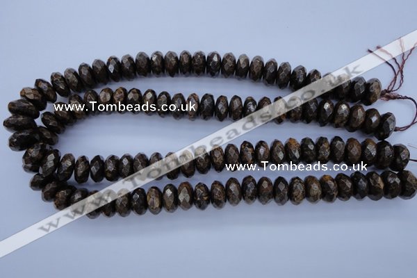 CBZ66 15.5 inches 7*14mm faceted rondelle bronzite gemstone beads