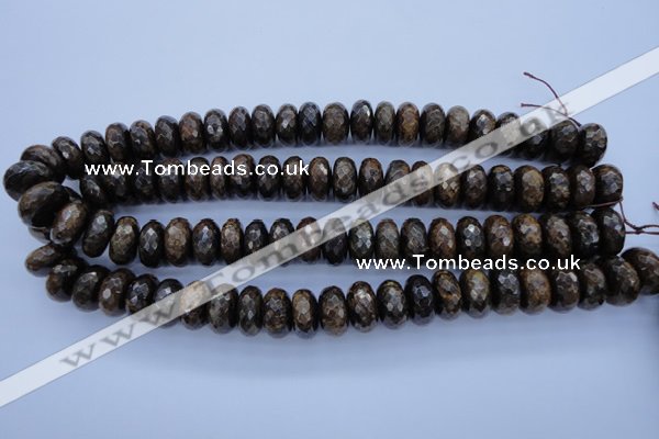 CBZ67 15.5 inches 8*16mm faceted rondelle bronzite gemstone beads