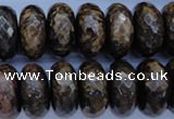 CBZ68 15.5 inches 10*20mm faceted rondelle bronzite gemstone beads