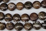 CBZ71 15.5 inches 10mm flat round bronzite gemstone beads