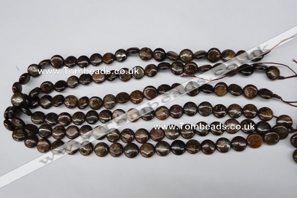 CBZ71 15.5 inches 10mm flat round bronzite gemstone beads